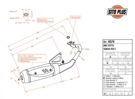 ECHAPPEMENT SCOOTER SITO OVETTO/NEO'S SIL0574