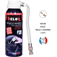 BOMBE ANTI-CREVAISON 125 ml Velox VALVE PRESTA / SCHRADER MTB / E-BIKE  VER127