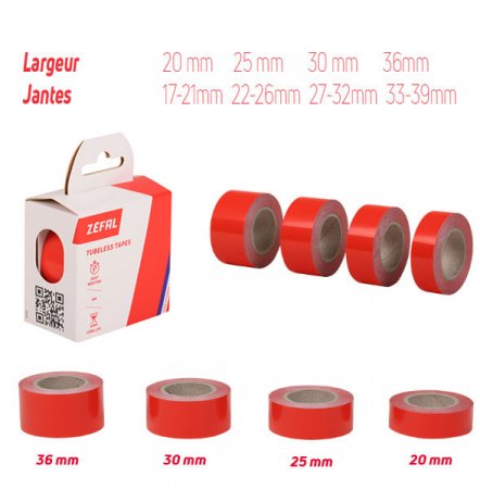 FOND DE JANTE TUBELESS 36 mm x 9 M  Z9398